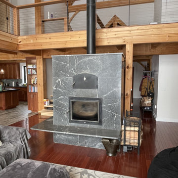 Vermont See Thru Soapstone A-Train Masonry Heater, Benches, Wood Fired Oven