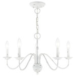 Livex Lighting - Livex Lighting Antique White Chandelier 52165-60 - With traditional beauty, the Windsor chandelier lends itself to being featured in any modern home. Featuring antique white finish, this five light chandelier evokes elegant character.Features