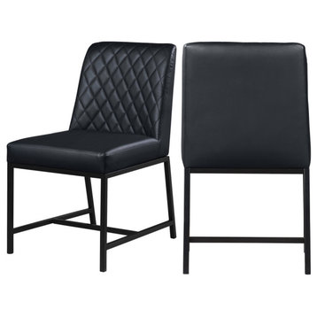 Bryce Faux Leather Upholstered Dining Chair, Set of 2, Black