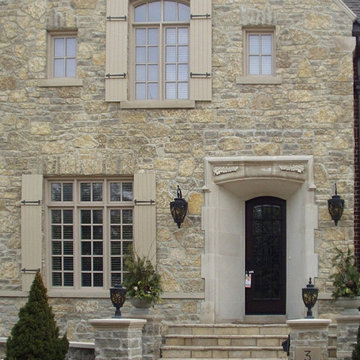 Chateau Tumbled Real Thin Stone Veneer Home Exterior