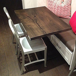 Stained Elm Live Edge Kitchen Table - Dining Tables