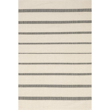 nuLOOM Darina Casual Striped Cotton Area Rug, Ivory 4' x 6'
