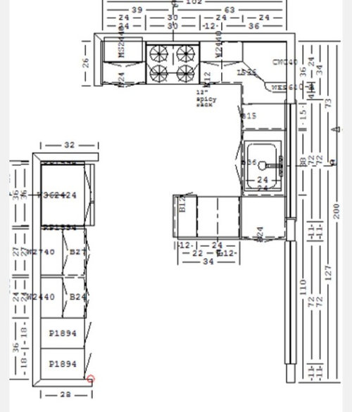 Please help w/ placement of sink+dishwasher