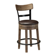 Ashley Direct - D542-124 Pinnadel UPH Swivel Barstool, Light Brown - Bar Stools and Counter Stools