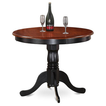 Antique Table, 36" Round With Black and Cherry Finish