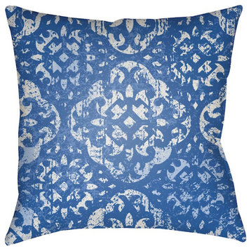 Yindi by Surya Poly Fill Pillow, Light Gray/Bright Blue, 20' x 20'