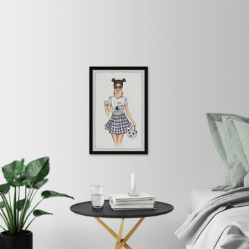 "Panda Girl" Framed Painting Print