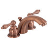 Modern Bathroom Faucet, Gooseneck Spout With Dual Lever Handles, Antique Copper