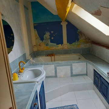 Petite salle de bain dans les combles