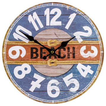 12" Battery Operated "Beach" Round Wall Clock
