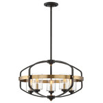 Savoy House - Kirkland 5 Light Pendant, English Bronze and Warm Brass - The Savoy House Kirkland 5-Light Pendant offers edgy, architectural style that is perfect for today's fashionable interiors. Its English bronze finish is accentuated by touches of warm brass for two-tone allure.
