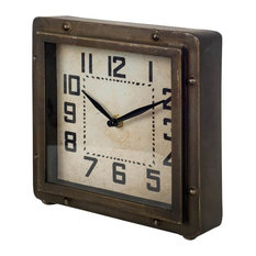 Irvin/'s Country Springhouse Wall Clock in Antique Polished Tin