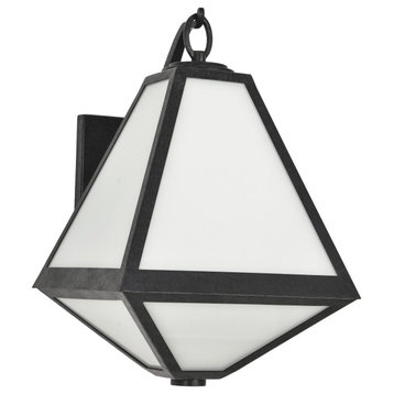 Crystorama Glacier 2-Light 17" Outdoor Wall Light in Black Charcoal