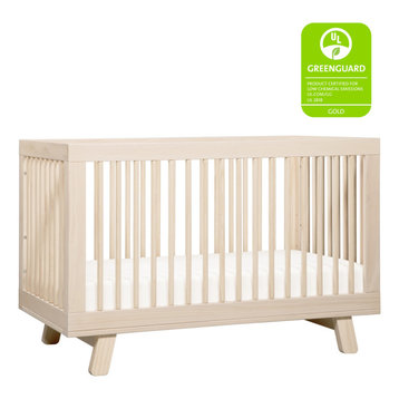 Hudson 3-In-1 Convertible Crib With Toddler Bed Conversion Kit, Washed Natural