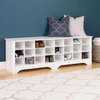 24-Pair Shoe Storage Cubby Bench in White