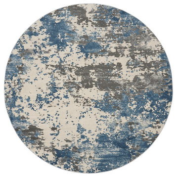 Nourison Rustic Textures 7'10" Round Grey/Blue Modern Indoor Area Rug