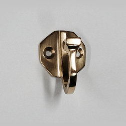Octagonal Plate Single Robe Hook #2553 in Polished Brass - Robe & Towel Hooks