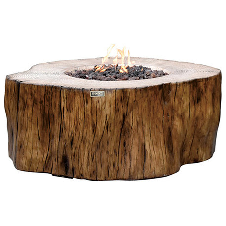 Manchester Redwood Concrete Propane Fire Table by Elementi Fire