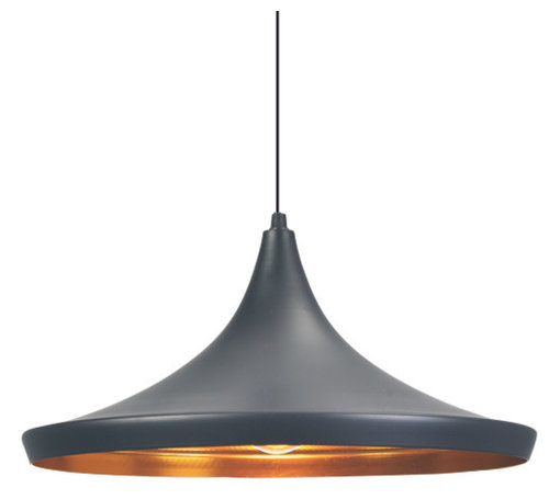 Beaut 1 Light Pendant, Black, 14"x14"