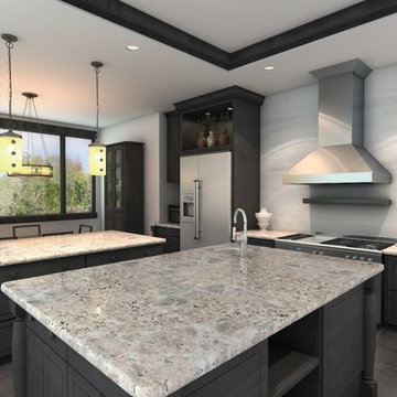 Kitchen remodel featuring a ZLINE 9597 Stainless Steel Wall Range Hood