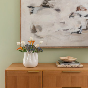 Guest Bedroom Dresser with Oversized Abstract Art