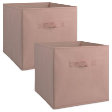 DII Nonwoven Polypropylene Cube Solid Millennial Pink Square, Set of 2