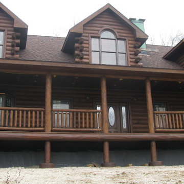 Exterior Log Siding with Stain colors