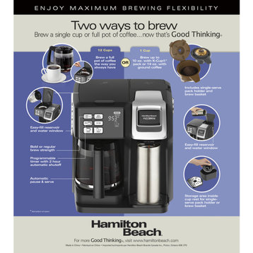 Hamilton Beach 49976 FlexBrew 2-Way Coffee Maker, Plastic, Black
