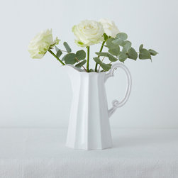 white fluted ceramic jug - Jugs