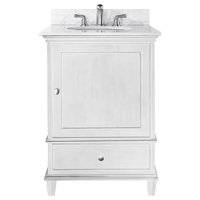 25 in. Vanity Set with White Marble Top