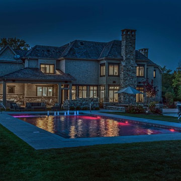 Bannockburn, IL Swimming Pool with Inside Hot Tub and Automatic Cover