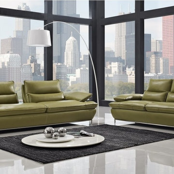 Naomi Modern Leather Sofa Set