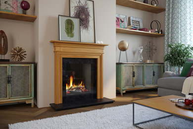 Sutherland fireplace in natural oak