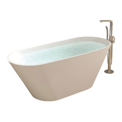 ADM Bathroom Design - ADM Oval Freestanding Bathtub, White, 70.7", Glossy White - Bathtubs