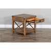 Sunny Designs Durango 22" Coastal Mahogany Wood End Table in Weathered Brown