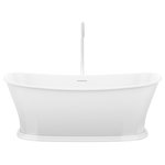 WETSTYLE - Cloud 01 - 62 x 30 Freestanding Soaking Solid Surface Bathtub, White Glossy - WETSTYLE is proud to present The Cloud Collection; elegantly designed freestanding tubs created with an intent to maximize comfort. Featuring a flared shape inspired by vintage bathroom fixtures, the BCL 01 tub incorporates modern design trends into its classical frame to create a standard sized bathtub for the modern home.