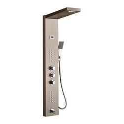 Roman Luxury Digital Display Brushed Nickel Finish Shower Panel - Shower Panels And Columns