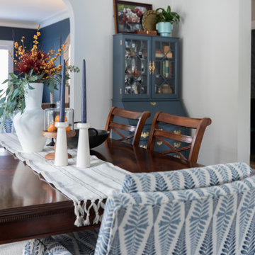 Updated Blue Secretary for Dining Room Storage