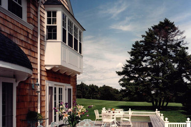 Traditional two-story wood gable roof idea in Boston