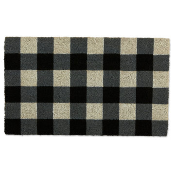 DII 30x18" Modern Coir Fabric Buffalo Check Doormat in Multi-Color