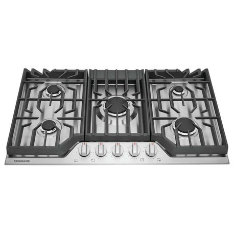 Frigidaire FCCG3627A 36"W 5 Burner Gas Cooktop - Stainless Steel
