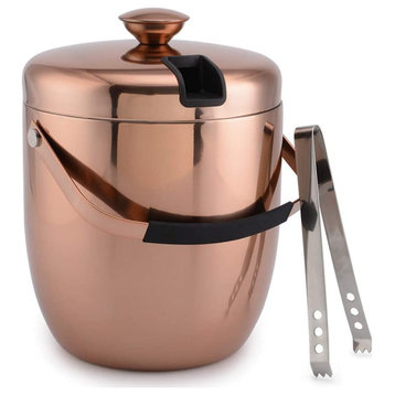Stainless Steel Double Walled Ice Bucket with Tongs & Seal Lid (3L)
