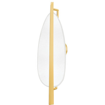 Ithaca Wall Sconce Aged Brass, White