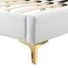 Sienna Performance Velvet Full Platform Bed, White