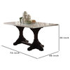 Benzara BM261793 Dining Table With Marble Top and Trestle Base, Off white