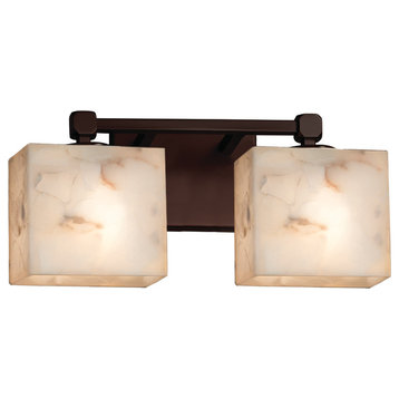 Alabaster Rocks! Tetra 2-Light Bath Bar, Rectangle, Bronze, LED