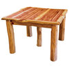 Red Cedar Log Extension Dining Table, 2-Leaf 42" X 66"