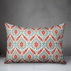 Ikat in Blue and Red Throw Pillow