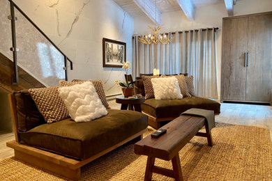 Example of a trendy living room design in Denver