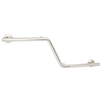 38" Zuma Angled Assist Shower Grab Bar, Satin Stainless, Right-Handed